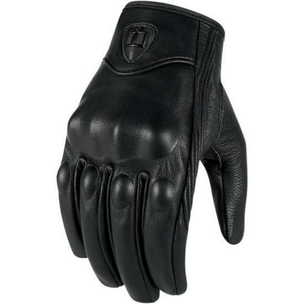 Mens Black Perforated Pursuit Street Stealth Leather Motorcycle Gloves M/L/XL/XX